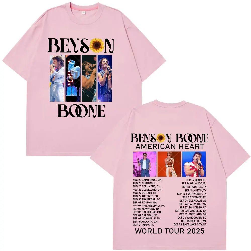 Casual Streets Harajuku Tee Benson Boone American Heart Tour 2025 T-shirts Men's Women Gothic Punk Vintage T Shirt Print Cotton