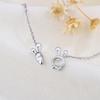 Sweet Asymmetric Rabbit And Carrot Threader Earrings For Women Unique Design Dangle Drop Ear Jewelry Fashion Accessories
