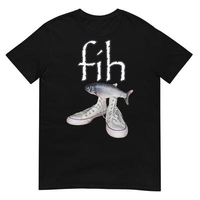 Fih Shoes Pesce Divertente Pesce Scritto Male Pesce Meme Fih Chiamata Umorismo Maglietta