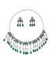 European & American Ethnic Style Rhinestone Tassel Necklace & Earring Set