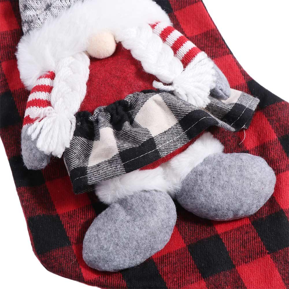 Large Size Dwarf Christmas Stockings Three-dimensional Doll Christmas Tree Pendant Gift Bag Candy