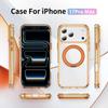 Crystal Clear Magnetic Case With Metal Gear Kickstand Anti Slip Raised Camera Protection For iPhone 12 13 14 15 16 17 Pro Max Wireless Charging
