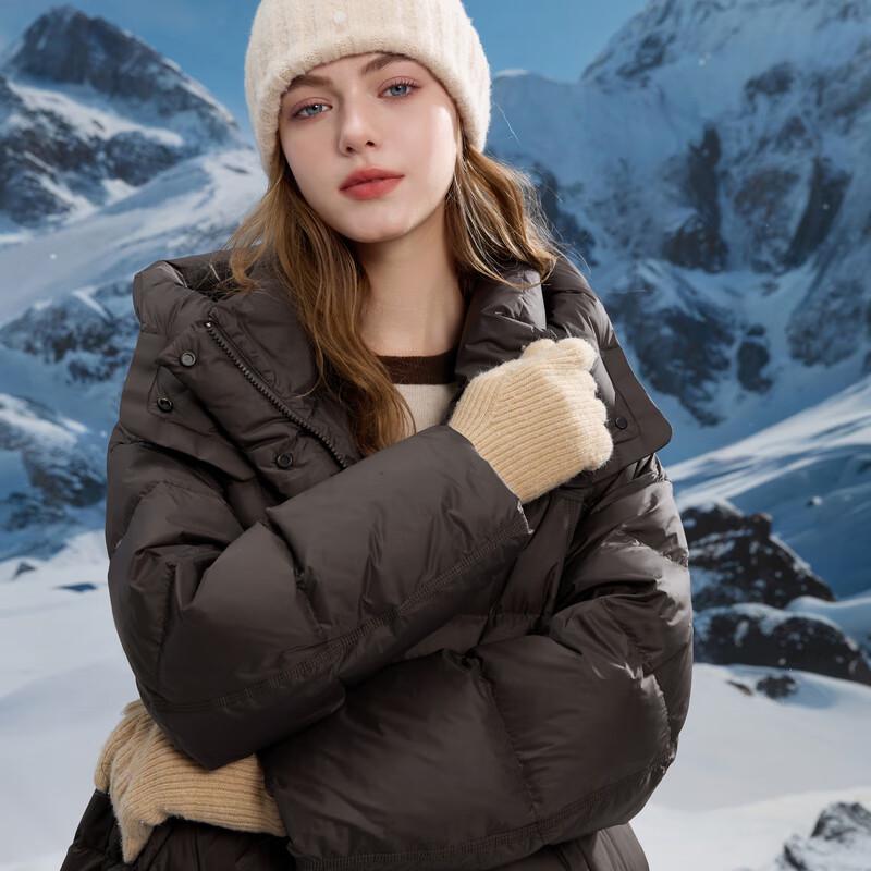 Sancai Women's Mid-length White Goose Down Coat