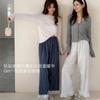 Pure cotton polished lace house pajama pants autumn and winter new home pants thin mid-waist trousers can be worn outside