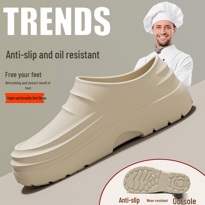 Spring/Summer Couple's One-Piece EVA Shoes: Comfortable, Casual, Puff Design, Non-Slip Sole.