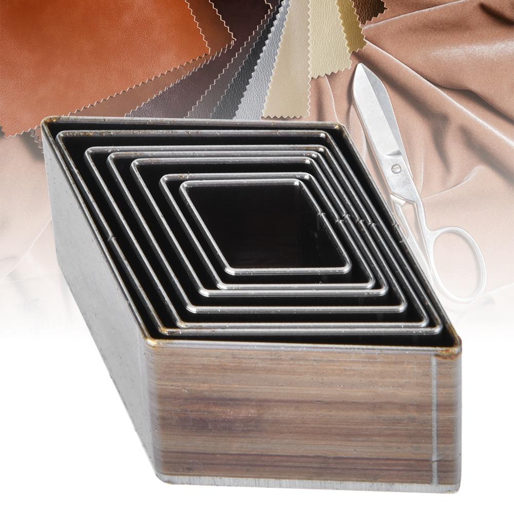 7Pcs 20 50mm Leather Diamond Shape Cutting Mold Die For Leather Cutter Leather Crafts
