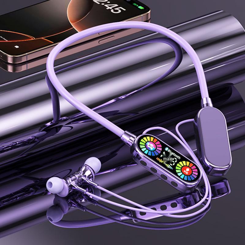 Long Battery Life Neck-Hanging Voice-Control Sports Bluetooth Headset with Song Recording and In-Ear Monitoring