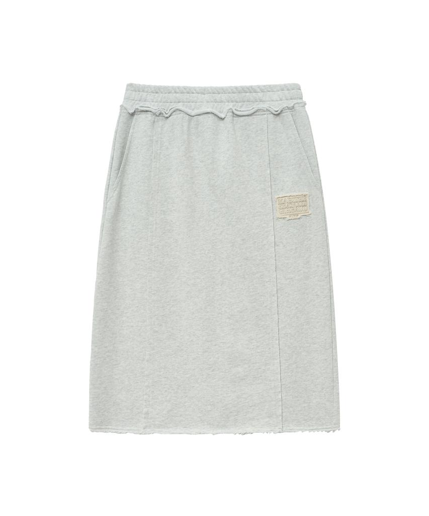 Malittepeulangsowajeobeo W Classic Logo Denim Patch Sweat Skirt Light Heather Gray