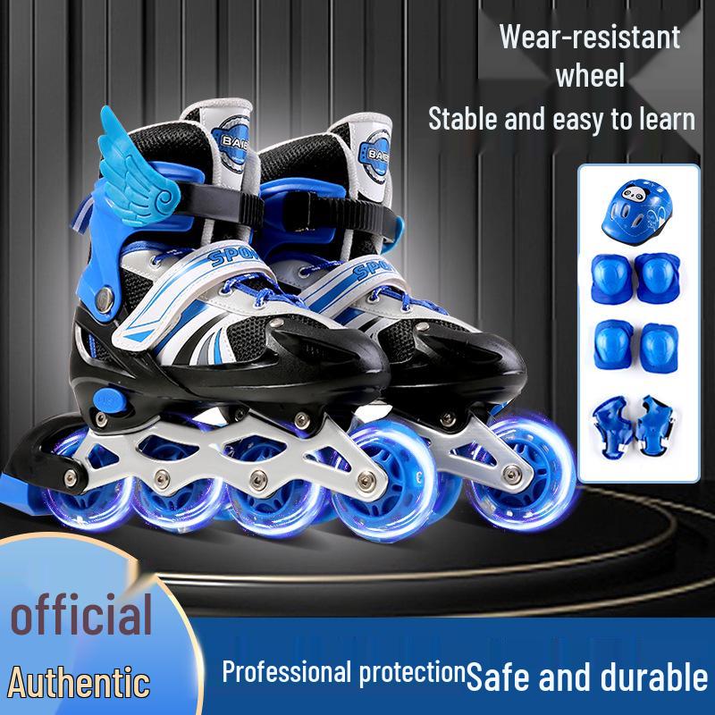 Kids' Inline & Ice Skates Set for Ages 3-15 - Beginner Rollerblades for Boys & Girls
