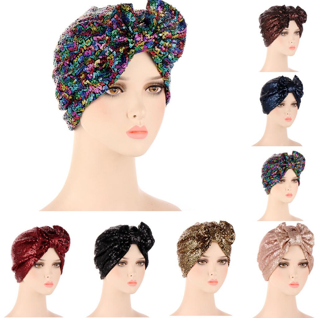 Summer Ladies Turban Head Wrap With Butterfly Bow And Sparkle Accents For Casual Wear