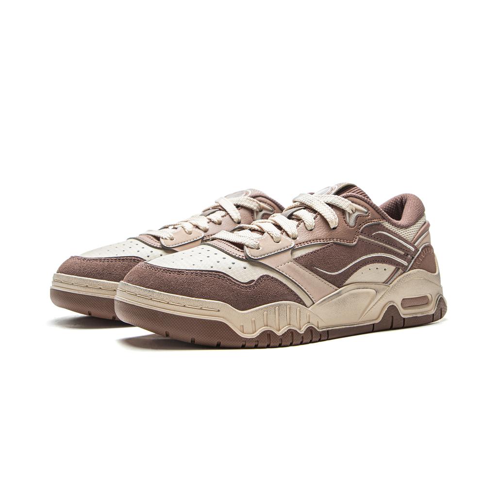 New LiNing Moon White 3 Abrasion Resistant Breathable Low Top Skateboard Shoes Women's Umber AGCV078-9