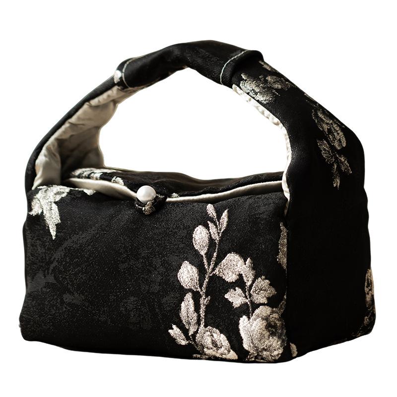 Brocade Plum Blossom Embroidery Tea Cozies Traditional Tea Cozy for Teapot Portable Bag Travel Storage Bags Drinkware Teaware