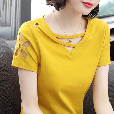 Women's Plus Size Embroidered Short-Sleeve T-Shirt (Summer 2021) - Ideal for Middle-Aged Moms
