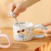Niedliche Keramiktasse mit Punkten, Haushaltskaffeetasse, Paar-Cartoon, kreative Wassertasse, Keramik-Frühstückstasse