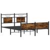 Bed Frame Without Mattress Smoked Oak Finish 137 X 190 Cm Wood Based Material