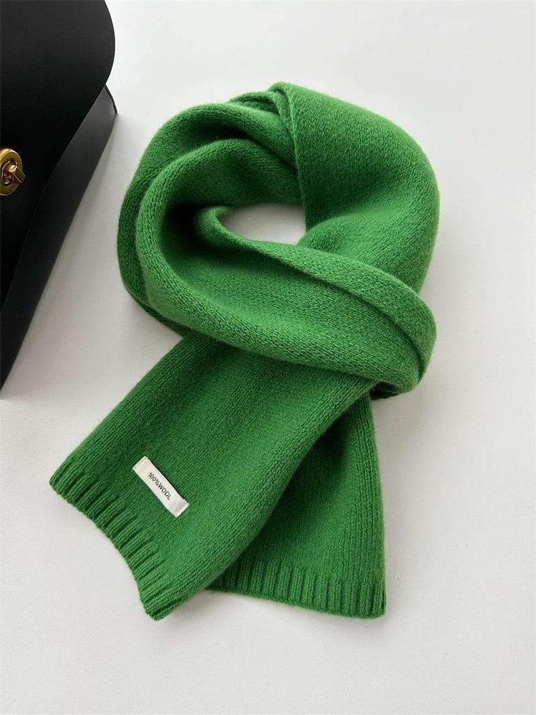 100% Pure Wool Knitted Scarf - Versatile Autumn/Winter Cashmere Neck Warmer for Couples