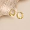 18K Gold Plated Geometric Irregular Hammered Stainless Steel Earrings