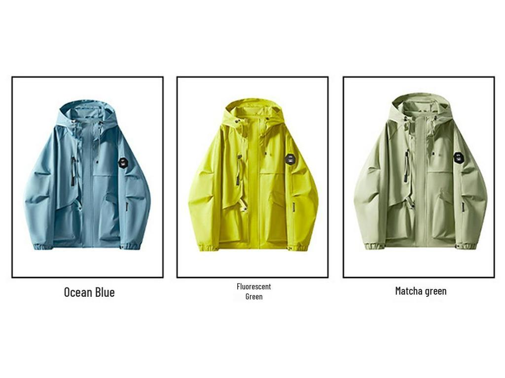 Men's 2025 Spring Korean Style Slim Hooded Jacket with Epaulettes - Versatile Outdoor Youth Outerwear