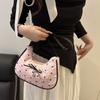 New Design Pink White Shoulder Bag Large Capacity Bowknot Tote Bag Casual Satchels Bag Travel Shopping