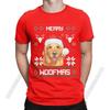 Unisexs TShirt Golden Retriever Merry Woofmas Christmas Crazy Cotton Tee Shirt Stylish Chic Dog T Shirts Round Collar Clothes