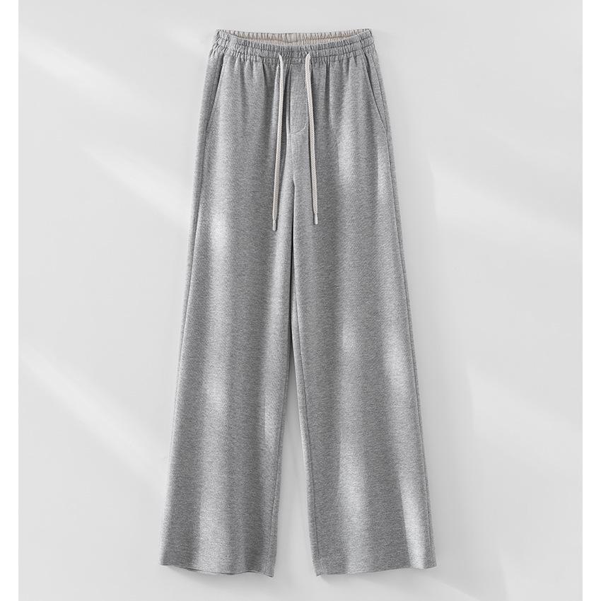

Women s Versatile Slimming Elastic Waist Drawstring Wide-Leg Pants, Loose Casual 2026 Spring/Summer Straight-Leg Style L сірий колір