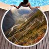 Natural Scenery Round Beach Towel Abstract Mountain Landscape Beach Blanket Sand Free Quick Dry Circle Bath Towel Soft Yoga Mat