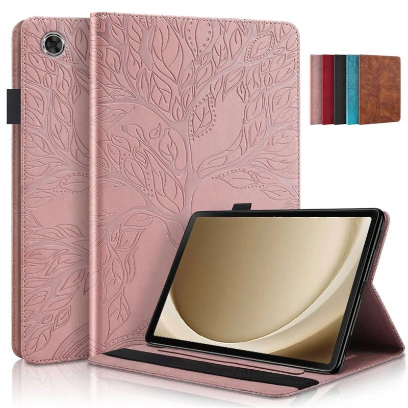 Tablet Case for Samsung Galaxy Tab A9 Plus Case 11 Inch Embossed Tree PU Leather Flip Cover for Galaxy Tab A9 Plus Case Coque