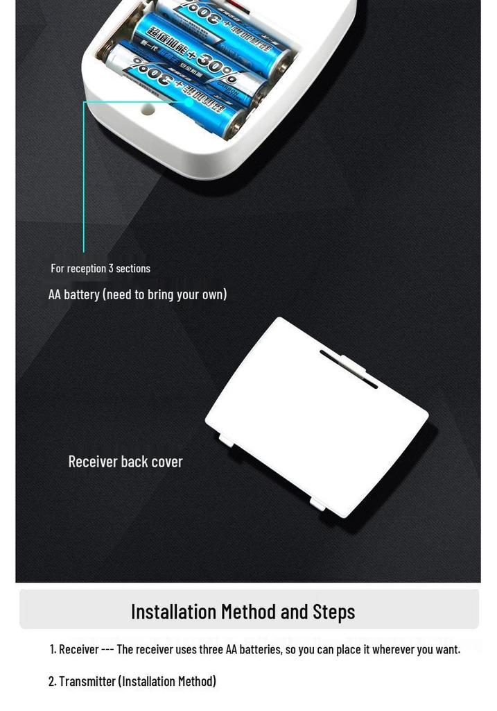 86 Type Wireless Doorbell with Call Button, Battery Powered, One-to-One Remote Control, No Wiring Needed