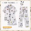 Soft Waxy Rabbit Pajamas Women's Japanese Milk Gentle and Cute Cartoon Girly Casual Short-sleeved Loungewear Three-piece Set