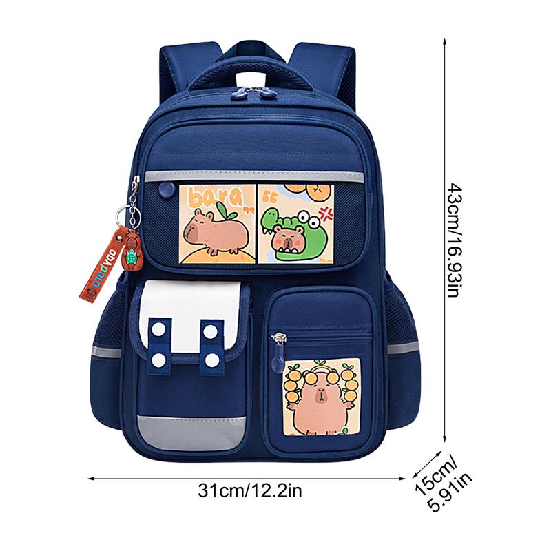 Zaino Scolastico Capibara per Studenti, Zaino per Bambini di Grande Capacità.Bambina Bambino Bambini Ritorno a Scuola Borse per Libri