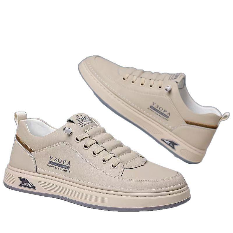 Spring men's shoes breathable men's board shoes platform sports shoes light and comfortable casual leather shoes