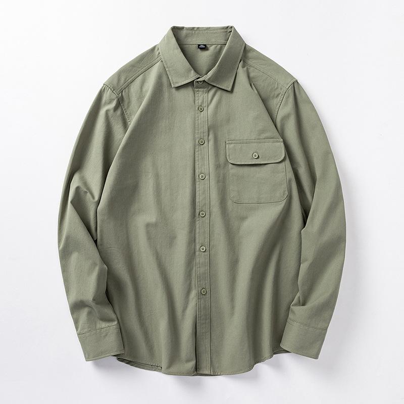 

Autumn Men S Casual Solid Color Long Sleeve Shirt Men S Loose Long Sleeve Shirt Jacket M