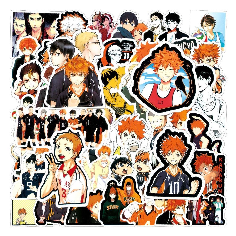 Tianyi 1 50Pcs Haikyuu!! Cartoon Graffiti Stickers Decals Suitcase Laptop Computer Water Cup Guitar Decoration Diy Kids Classics Toy