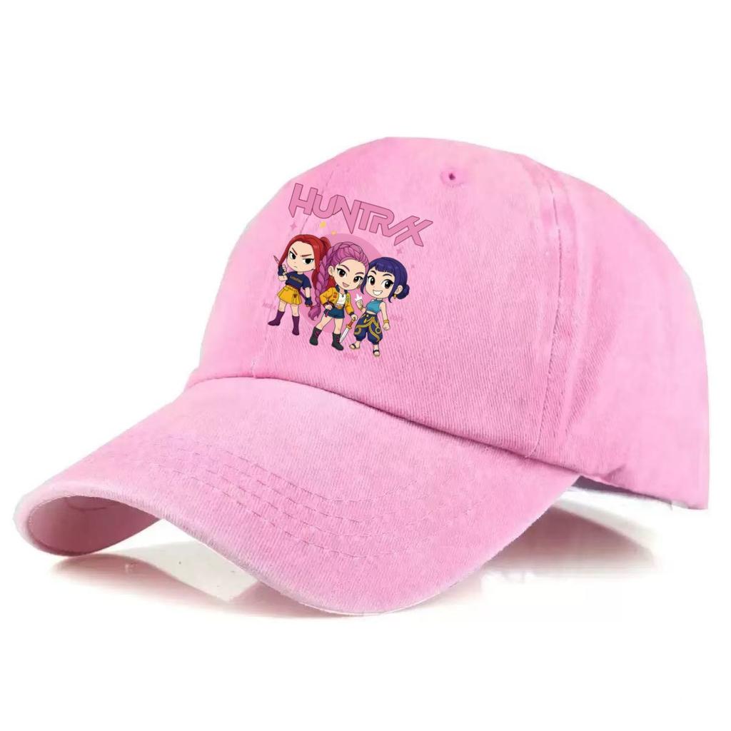 HUNTR/X Anime Girls Embroidered Baseball Cap, Vintage Washed Cotton Adjustable Dad Hat, Unisex Casual Sun Hat for Fans