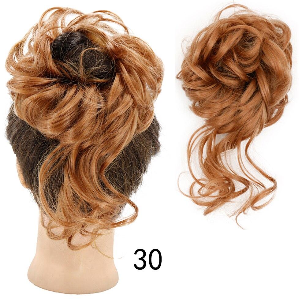 XINRAN 50 גרם 16 צבע אופנה קצר סינטטי נשים סיבים כימיים הארכת שיער מבולגן לחמנייה מתיחה עמיד בחום הארכת פאה