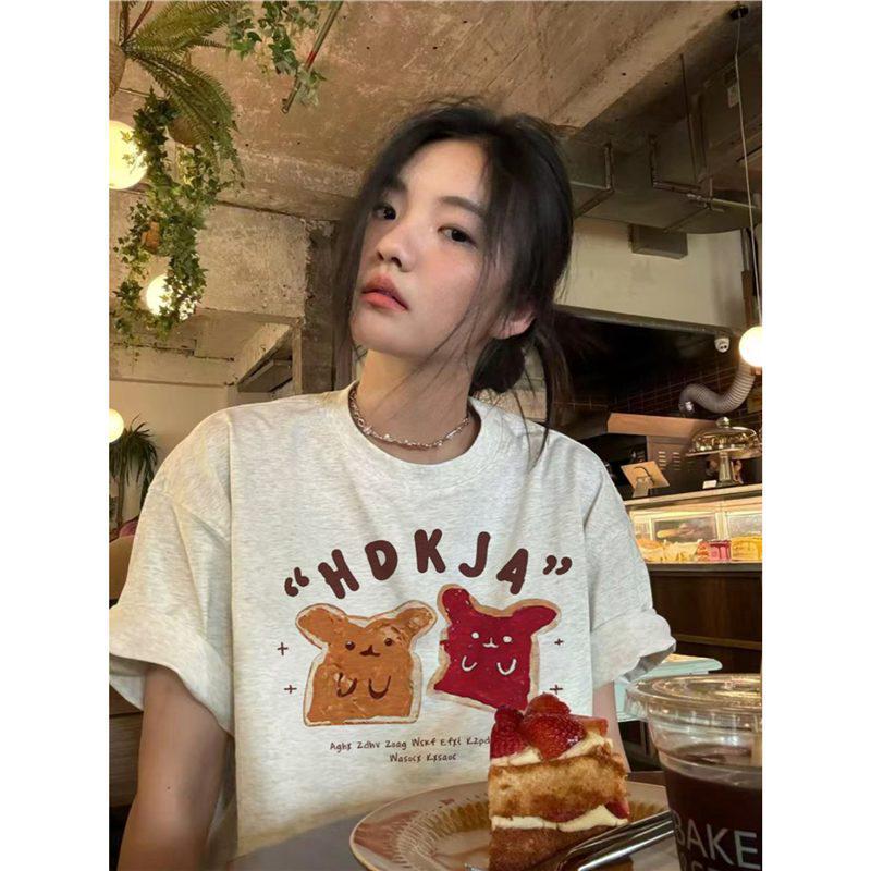 

Women s Summer Loose Cotton Half Sleeve T-shirt - 2025 Korean Style L