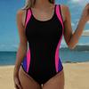 Summer Sexy  Stripe  Printed One-piece Swimsuit Slim Fit , Deep U-back Design, Beach Pool Vacation Eye-catching Fashion Swimsuit