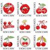 10pcs /Set Fruit Cherry Embroidered Patches Diy Hats Jackets Sew Patch Badges Iron On Patches For Clothing Accessories Applique 