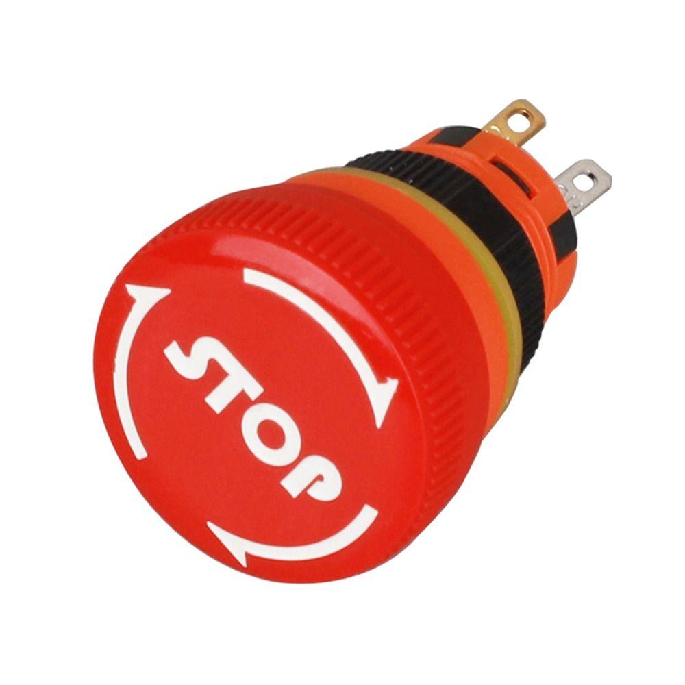 1Pcs 16mm Emergency Stop Push Button Switch Mushroom Stop Button  for Emergency Stop Control