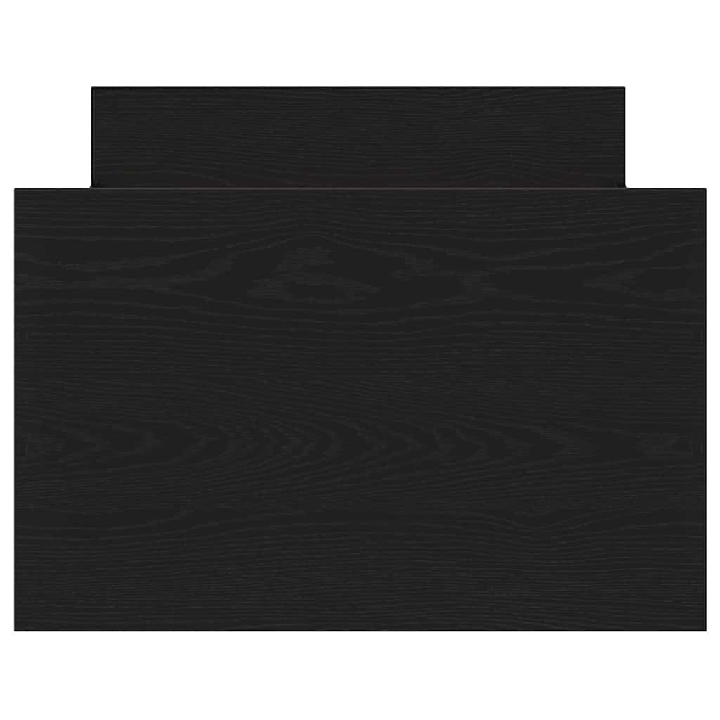 Bed Frame Black Oak Effect 193 x 78 x 50 cm Engineered Wood