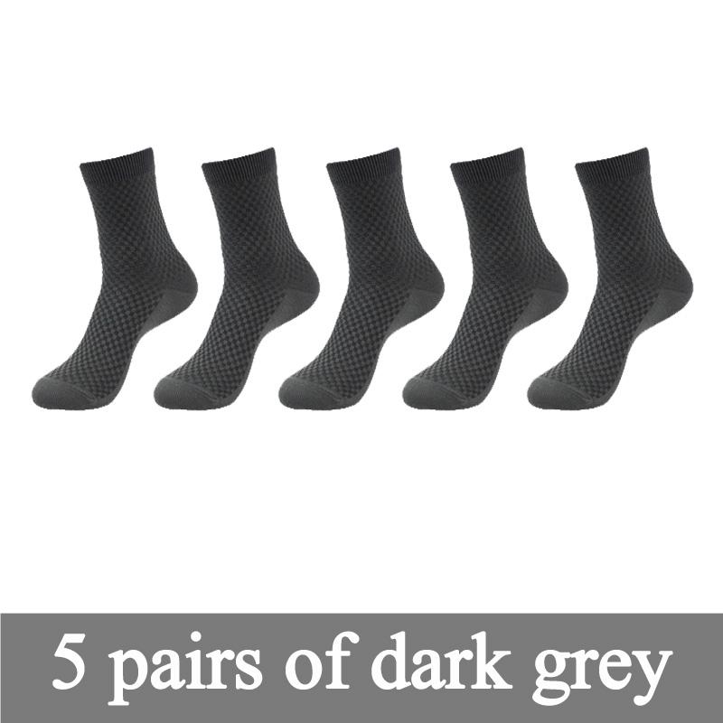 New Bamboo Fiber Men Socks Classic Deodorant Business Brand Crew Socks Men High Quality Casual Compression Socks 5pairs / Lot