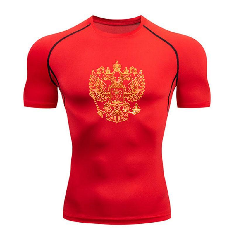 Men's Compression Athletic T-Shirt, Double-Headed Eagle Patt