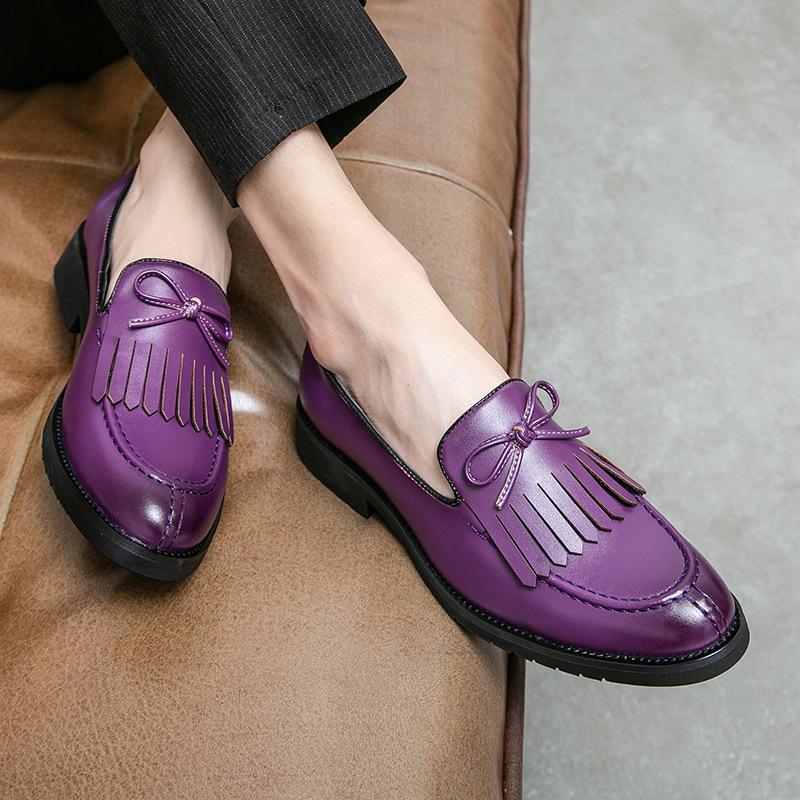

Large size men s pointed leather shoes 2025 spring new British trend Su casual large size foot cover lazy men s shoes 38 чорний