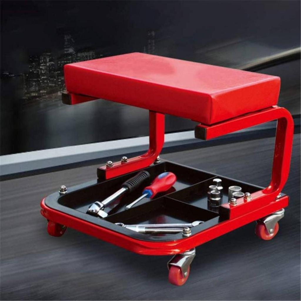 Creeper Seat with Storage Tray Portable Rolling Stool Tool for DIYers