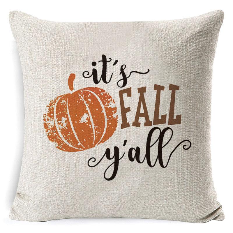 New Thanksgiving Pumpkin Plaid Pillow Cover Holiday Home Decoration Cushion Cushion Cover Home