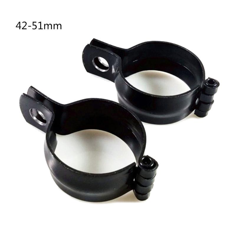 2pcs Spotlight Mount Brackets Stable Light Clamp Holders Replaceable Motorcycle Light Parts - Black / Silver