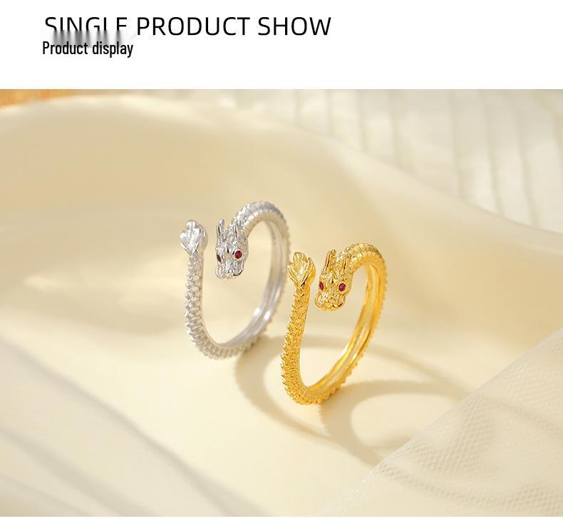High-Grade S925 Silver Dragon & Phoenix Zodiac Couple Ring