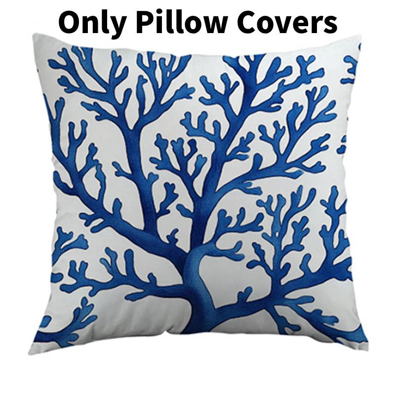 

Modern Minimalist Short Plush Pillowcase For Living Room Decor With Custom Logo Support Blue