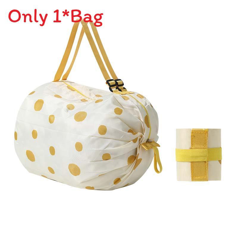 Nylon Foldable Shopping Bag With Large Capacity Waterproof Tote For Grocery Use