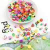 Diy Soft Pottery Bead Separation Mixed Color Fruit Cartoon English Letters Perforated Loose Beads, Sliced Bracelet Material